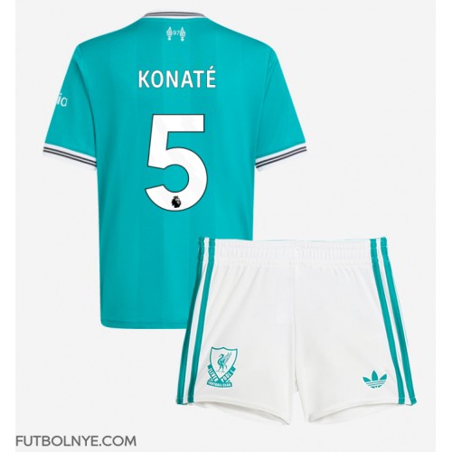 Camiseta Liverpool Ibrahima Konate #5 Tercera Equipación para niños 2025-26 manga corta (+ pantalones cortos)